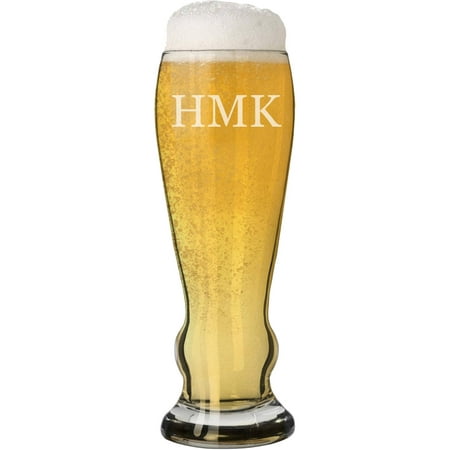 Custom Monogram Pilsner Beer Glass, 16 oz