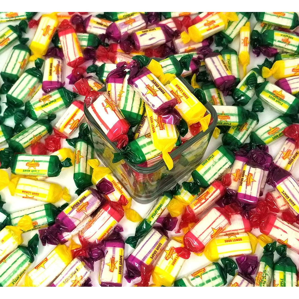 Atkinson's Assorted Sour Hard Candy, Grape, Lemon, Apple, Cherry