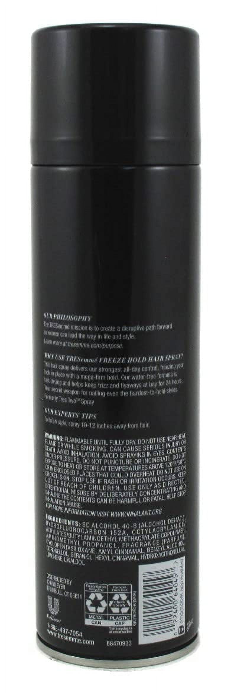 (2 pack) Tresemme Hairspray Freeze Hold for 24Hour Frizz Control and AllDay Humidity Resistance, 11 (图4) (2 pack) Tresemme Hairspray Freeze Hold for 24Hour Frizz Control and AllDay Humidity Resistance, 11 (图4)