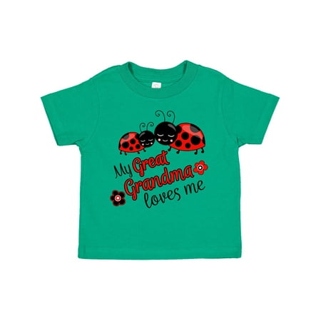 

Inktastic My Great Grandma Loves Me with Cute Ladybugs Gift Toddler Boy or Toddler Girl T-Shirt