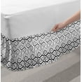 thumbnail image 2 of Abstract Art Bed Skirt, Swirly Geometric Minimalist Tones Curly Tiles Classic Retro Design, Elastic Bedskirt Dust Ruffle Wrap Around for Bedding Decor, 4 Sizes, Charcoal Grey White, by Ambesonne, 2 of 2