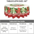 thumbnail image 4 of Poinsettia Christmas Tablecloth Round 60 Inch White and Red Christmas Round Tablecloth Washable Polyester Winter Floral Bird Decorative Table Cloth for Home Kitchen Dining Table Outdoor Party Patio, 4 of 6