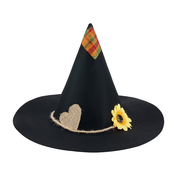 Txlixc Sombrero de espantapájaros, Sunflower felt Wizard hat role play Fittings para Halloween Txlixc moda