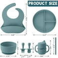 thumbnail image 3 of AYAOQIANG Soft Silicone Baby Feeding Set, Baby Led Weaning Set Infant Self Eating Utensil Set 7pcs Gray, 3 of 8