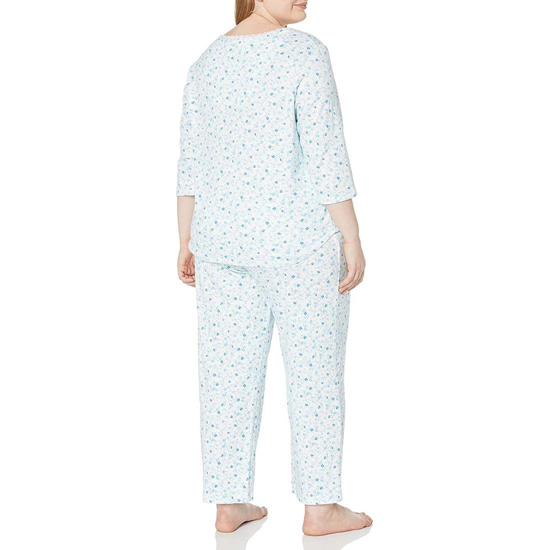 Karen Neuburger Womens Pajamas 3/4 Sleeve Pullover Henley Pj Set Pajama Set