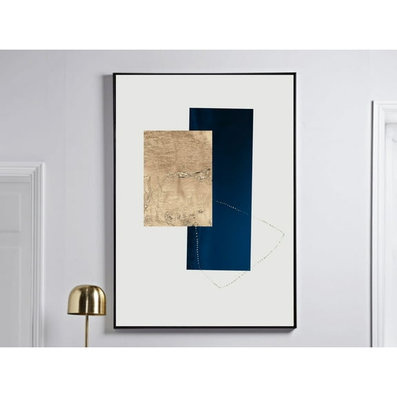 Navy And Gold Abstract Print · Midnight Blue Decor · Abstract Art · Minimalist Wall Art · Dark Blue Wall Art · Living Room Decor Wall Art, Modern Wall Decor, 8x12 UNFRAMED