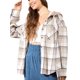 thumbnail image 1 of Txlixc Chaqueta a cuadros para mujeres, chaqueta de botón con capucha de manga larga, chaqueta de calle casual Txlixc  moda, 1 of 6