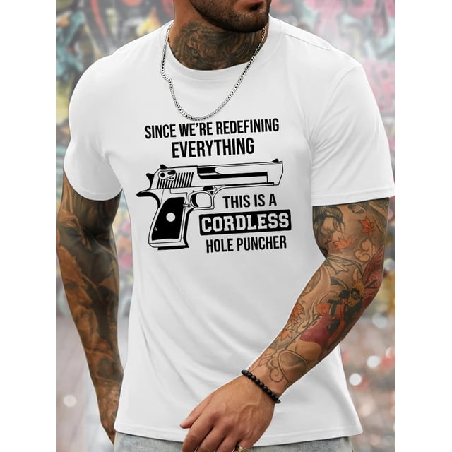 Ya que estamos redefiniendo todo Y estampados gráficos de brazos, camisetas de diseño gráfico innovador para hombres, camisetas casuales cómodas, verano, ropa de hombre tops para actividades diarias C