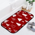 thumbnail image 5 of Floor Door Mats Bath Rugs Christmas Trees on Red Bathroom Carpet Non-Slip Absorbent for Entryway Indoor 23.6x15.7in Carpet Runner, 5 of 7