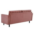 thumbnail image 6 of Tufted Sofa, Velvet, Pink, Modern Contemporary Urban Design, Living Lounge Room Hotel Lobby Hospitality, 6 of 9
