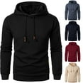 thumbnail image 5 of Men's Hooded Sweatshirts Long Sleeve Casual Pullover Hoodie Waffle Knit Sweatshirt with Pocket Hoodies for men Hoodie Men, 5 of 5