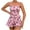 Pink, variant on Aofany Pajamas Sets for Women Ruffled Cami Shorts Sleepwear Sets Nightwear Heart Printing Homewear Suit