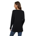 thumbnail image 4 of Uvplove V Neck Sweaters for Women Lightweight Knit Pullover Sweater,US Size S-2XL In Black, 4 of 12