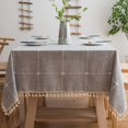 thumbnail image 1 of Cotton Linen Rectangle Tablecloth Table Cloth Heavy Weight Cotton Linen Dust-Proof Table Cover for Party Table Cover Kitchen Dinning(Gray,60*60cm), 1 of 6
