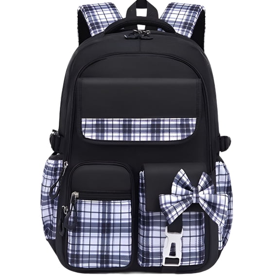 GASTROPOD School Backpack, Cute Design School Bags Lightweight Spine Backpack with Large Capacity Back to School Bag (Black 7-16 Years)