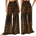 thumbnail image 2 of Pantalones Anchos de Cintura Alta con Elástico para Mujer, Pantalones Casuales Largos para Estar en Casa Amarillo L, 2 of 6