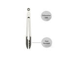 thumbnail image 6 of (2 pack) Kitchenaid Stainless Steel Silicone Gray Tipped Tongs, 6 of 11