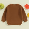 thumbnail image 6 of Toddler Baby Boy Girl Halloween Outfit Knit Chunky Pumpkin Sweaters Crew Neck Pullover Sweatshirt Tops Fall Winter Clothes, 6 of 8