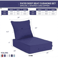 thumbnail image 3 of 24''x 24''x 6'' 2PCS Outdoor Olefin Water-Resistant Deep Seat Cushion Set,  Weather and Fade Resistant Patio Furniture Seat Cushion, Thickened Sofa Chair Pad with Straps for Lawn, Garden, 3 of 8
