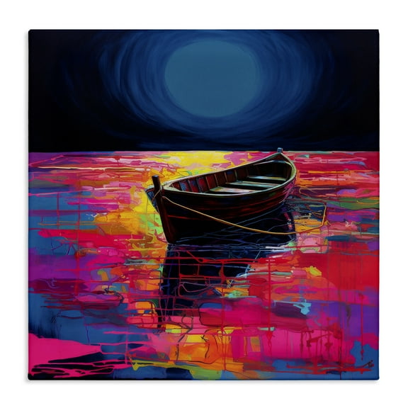 Stupell Industries Ethereal Cruiser Boat Transportation Painting Wrapped Canvas Art Print Wall Art, 17 x 17