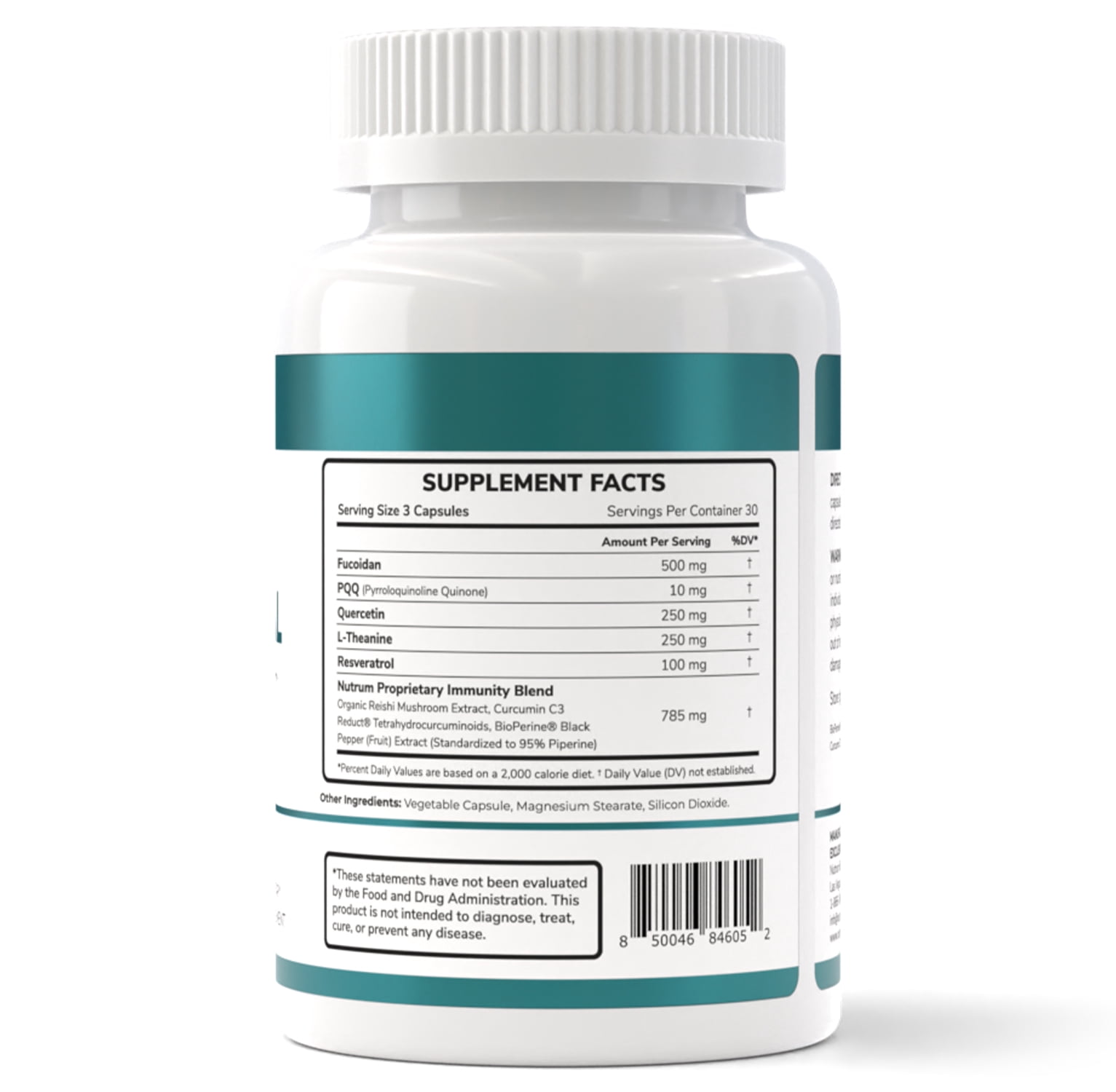Nutrum Curcureal Immune Support Supplement – Advanced Cellular Defense & Recovery – Curcumin C3 Reduct, Reishi, Quercetin, Fucoidan – 90 Vegan Capsules – Patented Formula