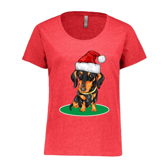 Inktastic Christmas Dachshund Dog Santa Women's Plus Size T-Shirt