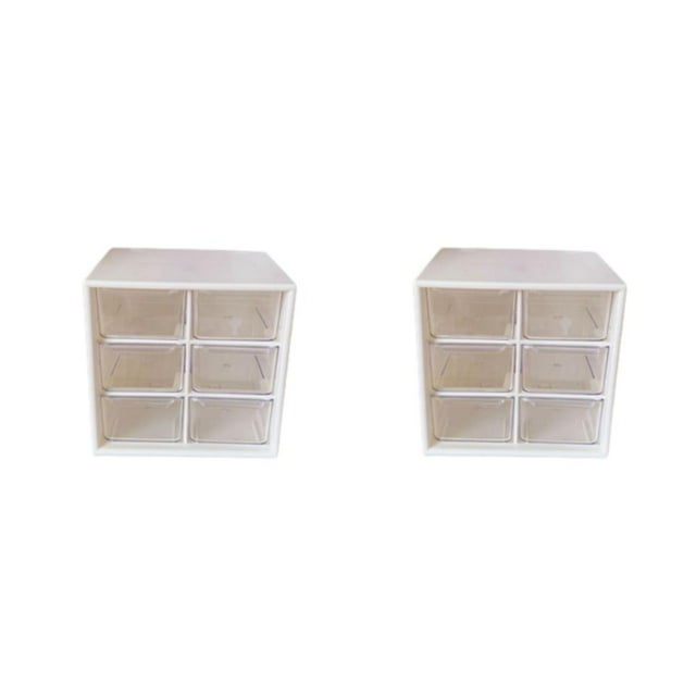 relayinert Plastic Functional And Stylish Jiugongge Storage Drawer - Easy Access With Multiple Colors Off white Six Palaces Grid 2Set