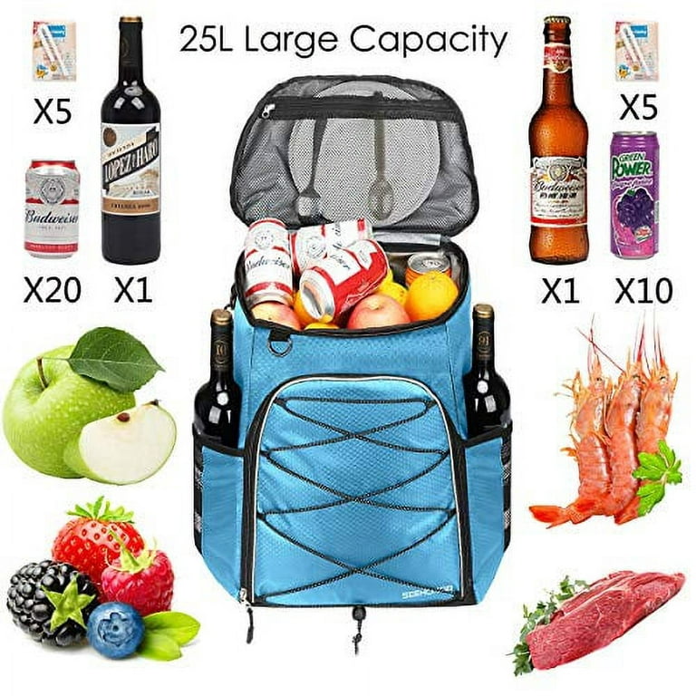 OT QOMOTOP Cooler Backpack, 24 Cans Soft Cooler, Waterproof and Leakproof  Cooler Bag, Lightweight Insulated Backpack with Padded Shoulder Straps for  Hiking, Camping, Fishing, Picnic, BBQs, and Lunch 