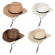 thumbnail image 5 of 4x Unisex Paja Sombrero Visera Protección UV Floppy Panama Fedora Gorra Para Exteriores, 5 of 9