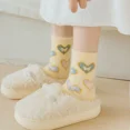 thumbnail image 3 of 5 Pairs Women's Plush Mid-Calf Socks - Heart & Flower Print Fuzzy Winter Socks for Home, Soft Cozy Knit Sleepwear Accessories, 3 of 8
