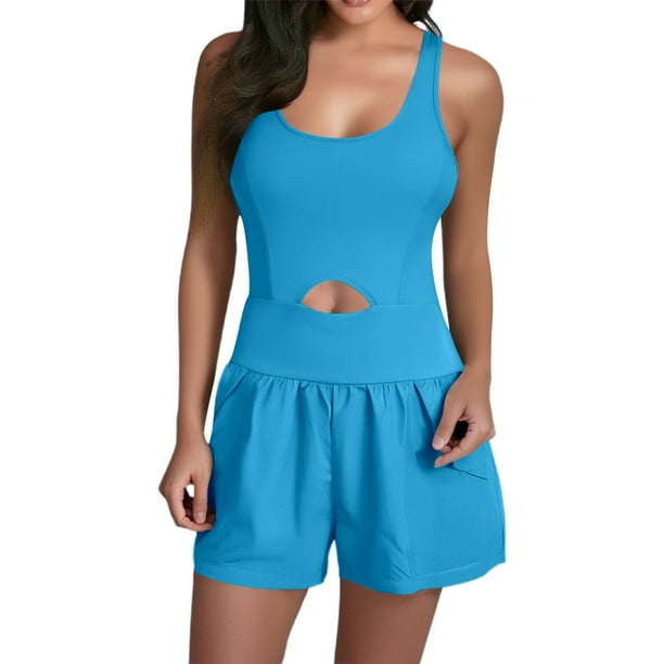 Mono deportivo con pantalón corto y camiseta sin mangas para mujer: diseño sexy para el verano, poliéster y spandex, versátil para yoga o para estar por casa