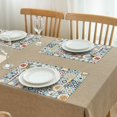 thumbnail image 3 of Multicolor Ethnic Geometric Patchwork Pattern Summer Placemats Table Placemats Set Of 4-Linen Kitchen Washable Placemats Table Mats 11.8"x17.7" Non-Slip Heat Resistant, 3 of 6