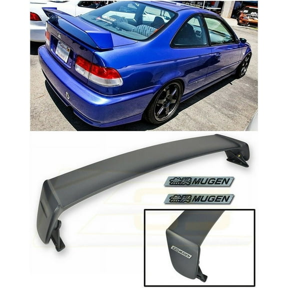 Extreme Online Store for 1996-2000 Honda Civic 2Dr Coupe | EOS JDM Mugen Style Rear Trunk Lid Wing Spoiler W/ 2 X Mugen Black Emblems