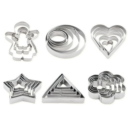 

28 Pcs Stainless Steel Biscuit Mould Round Biscuit Cut Cookie Baking Tool Biscuit Mould Set six different shapes