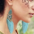 thumbnail image 3 of Feather Earrings for Women Vintage Boho Earrings Long Feather Earrings Black Feather Tassel Earrings Western Bohemian Jewelry for Women, 3 of 6