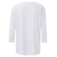 thumbnail image 5 of asdoklhq Christmas Womens Flannel Shirt Women's Christmas Printed Round Neck 3/4 Sleeve T-shirt Loose Top Long Sleeve Round Neck Top/Shirt White 2X, 5 of 5