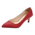 thumbnail image 2 of AUDeals Women's Kitten Heel Pumps, Lovely Slip On Dress Shoes with Pointed Toe Comfort for Bridal, Work and Wedding Wear (Red, 9.5), 2 of 4