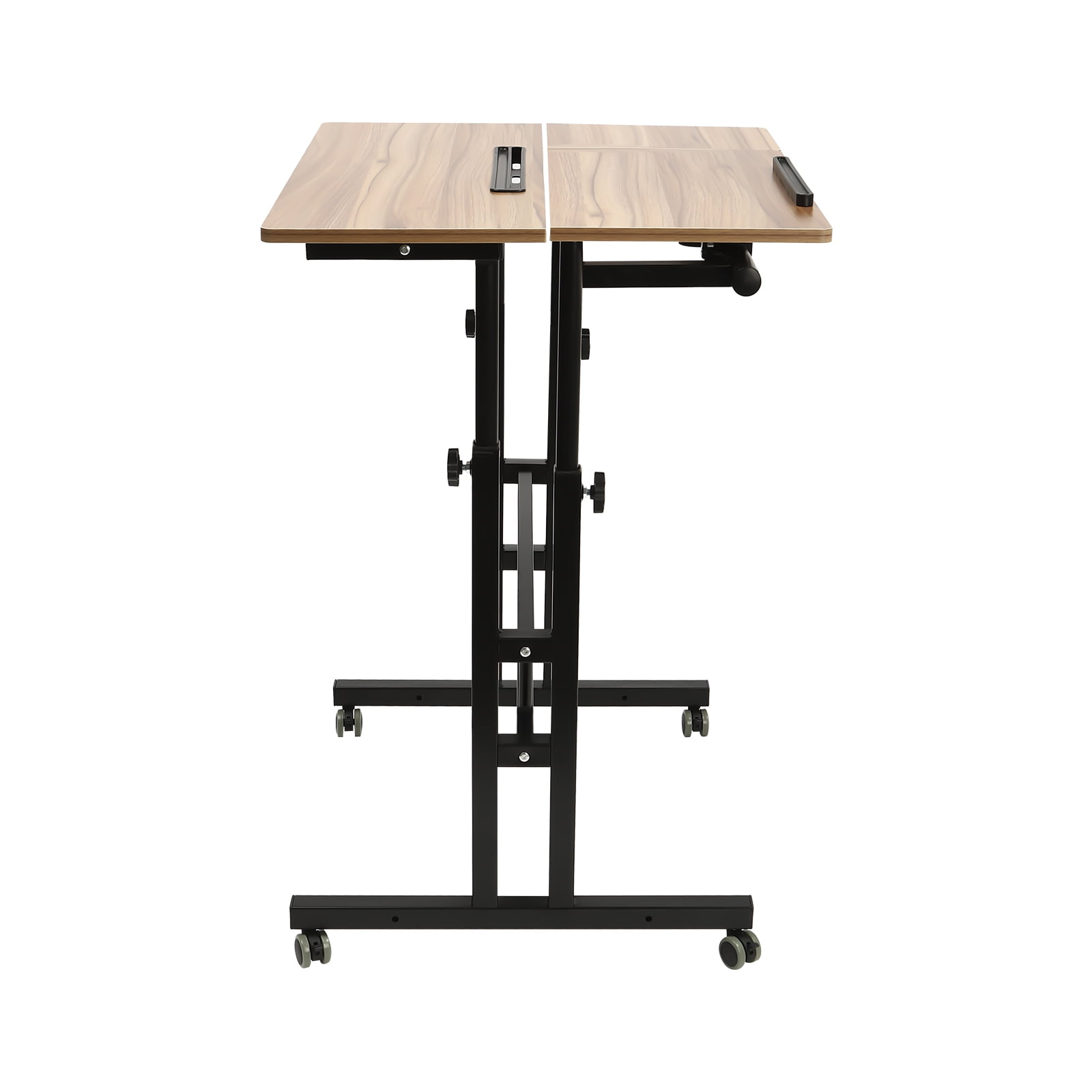 Miumaeov Mobile Stand Up Desk with Height Adjustable Standing Desk with Wheels Portable Rolling Laptop Cart for Home Office Standing or Sitting