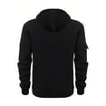 thumbnail image 4 of Cargo Tactical Hoodies for Men Quarter Zip Pullover Workout Sweatshirt Outdoor Sports Casual Black 2XL, 4 of 4