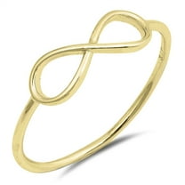 CHOOSE YOUR COLOR Yellow Gold-Tone Delicate Thin Infinity Ring 925 Sterling Silver Band Female Size 4