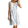 thumbnail image 2 of EQWLJWE Robes Maxi d'Été pour Femmes 2024 Vacances Tendance, Robes Sans Manches de Plage pour Femmes en Solde, Grande Taille Décontractée Imprimée Col Rond Manches Courtes Ample Longueur Genou, 2 of 9
