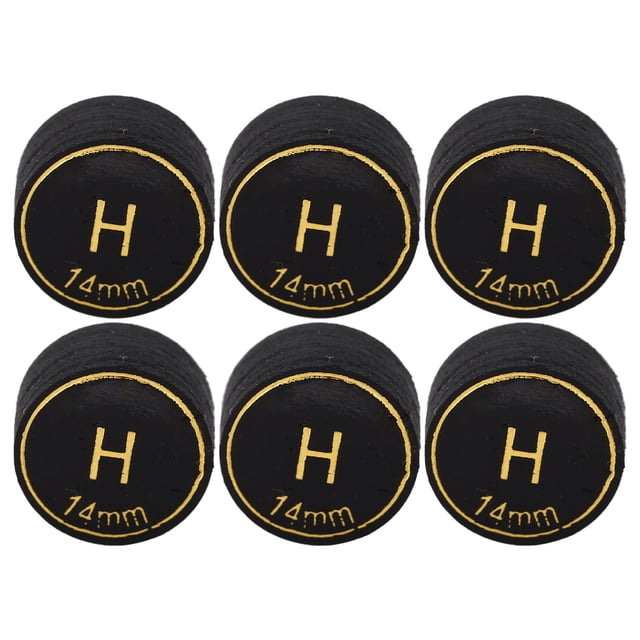 Puntas Para Tacos de Billar, Kit Profesional de Repuesto de Palo de Billar Multicapa, 6 UDS. Para Billar Inglés, Pu Negro, 14 mm