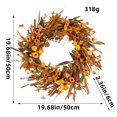 thumbnail image 3 of Corona de otoño Kojanyu para puerta de entrada con bayas y hojas de naranja de seda,uchuvas,otoño,Acción de Gracias,decoración de pared para el hogar,festival,flores silvestres, 3 of 9
