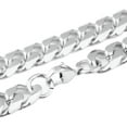thumbnail image 3 of QQTDFG 8/10/12/15/17/19mm High Polished Silver Stainless Steel Mens Curb Chain Necklace-8mm-40 inch necklace, 3 of 5