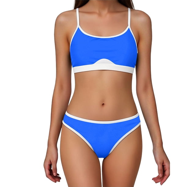 Bikini de Cintura Alta Bikini Deportivo de Mujer con Correas de Hombro Ajustables Traje de Baño de Alto Soporte Totalmente Cubierto