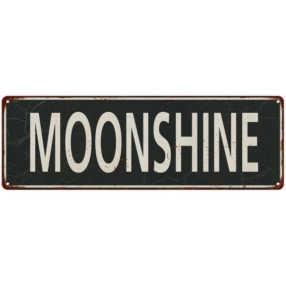 Moonshine Vintage Look Shabby Chic Gift Metal Sign 8x24 108240062048
