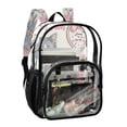 thumbnail image 2 of Large Clear PVC Backpack Heavy Duty See Through Backpack for Adults Work Travel, Vintage Cute Kitten Printed 12L, 2 of 8