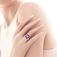 thumbnail image 3 of Women's Emerald Cut Created Amethyst CZ 925 Sterling Silver Solitaire Engagement Ring, 3 of 3