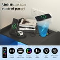 thumbnail image 4 of Nightstand with Wireless Charging Station, Smart Night Stand with 24 Color LED Lights, Modern Bedside Table with 2 Drawers (Black), 4 of 7