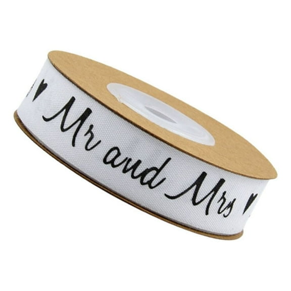 Cotton Letter Ribbons with Mr and Ribbon Design for Wedding Decoration, Wedding Ribbon Band for Event and Party
